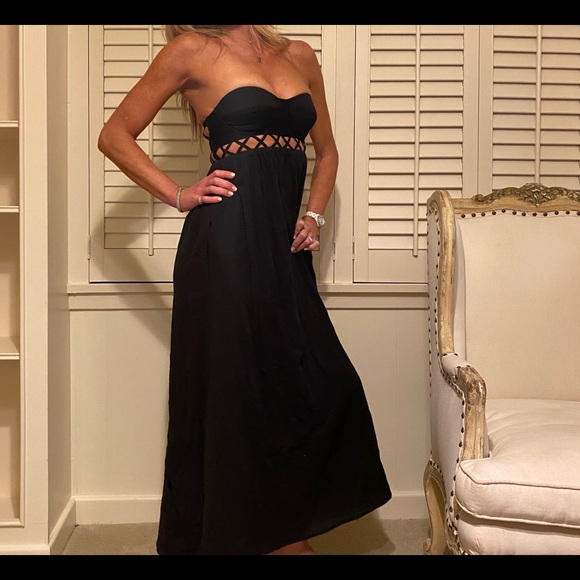 Mara Hoffman black strapless maxi dress - Picture 5 of 11